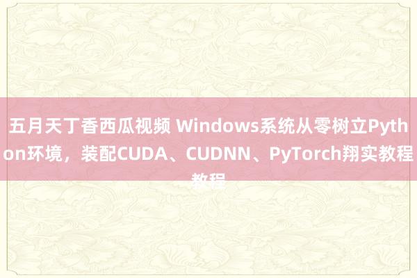 五月天丁香西瓜视频 Windows系统从零树立Python环境,装配CUDA、CUDNN、PyTorch翔实教程